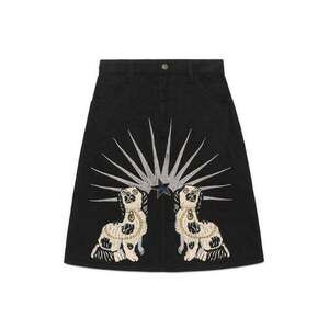 Gucci - Embroidered Black Denim Mini Skirt - IT 40